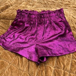 Purple Metallic Shorts